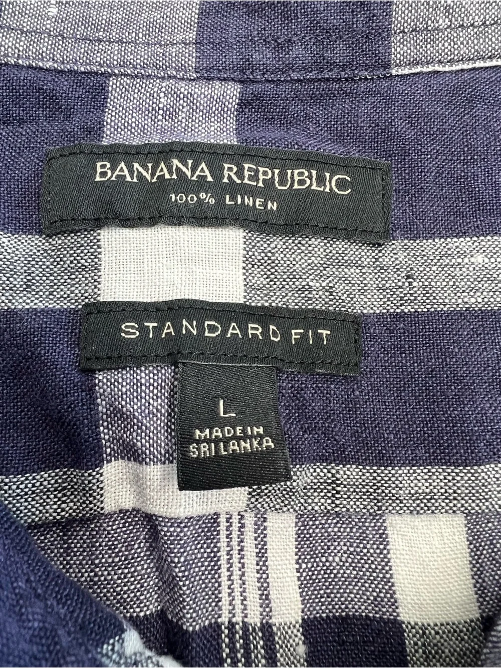 Banana republic men’s 100% linen standard   large shirt nautical preppy coastal